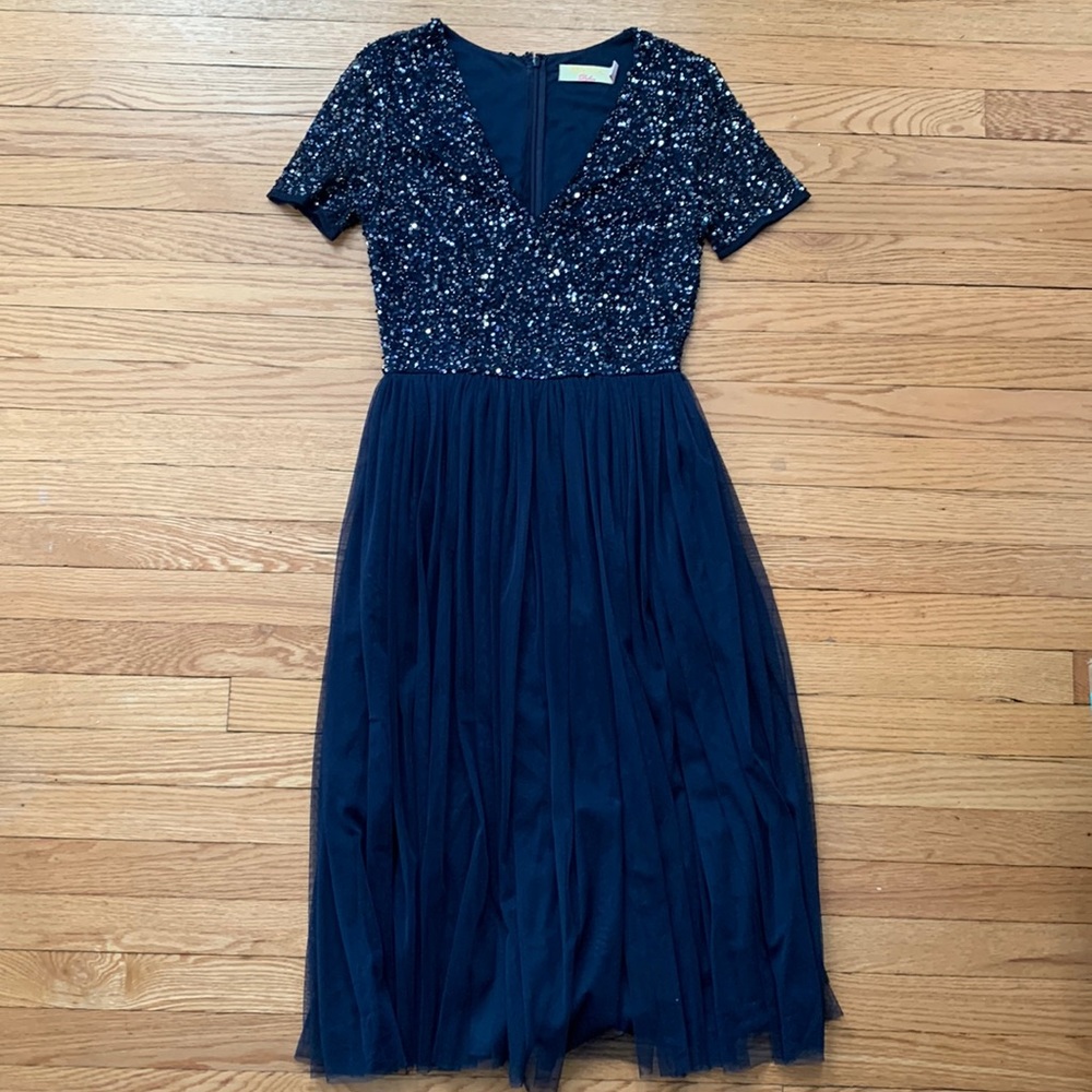 Sequin and Tulle Cocktail Dress
